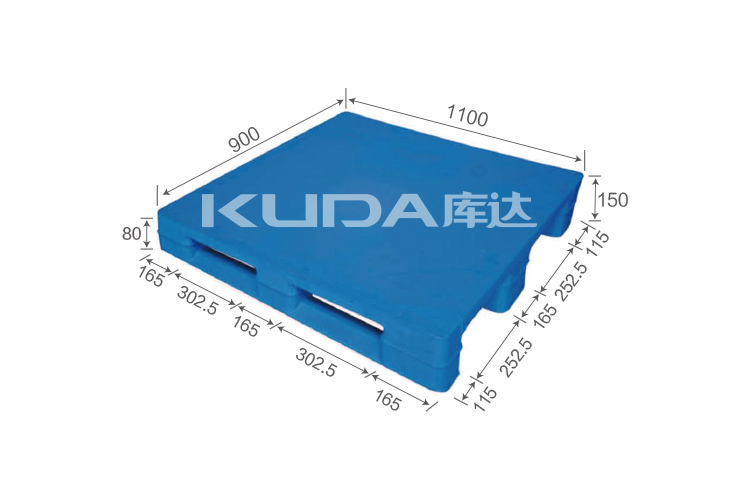 1109A平板川字（置鋼管）塑料托盤