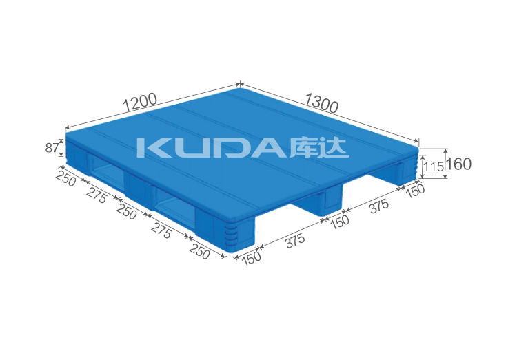 1312A平板川字（置鋼管）塑料托盤