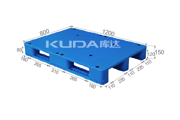1208Z平板川字(置鋼管)塑料托盤